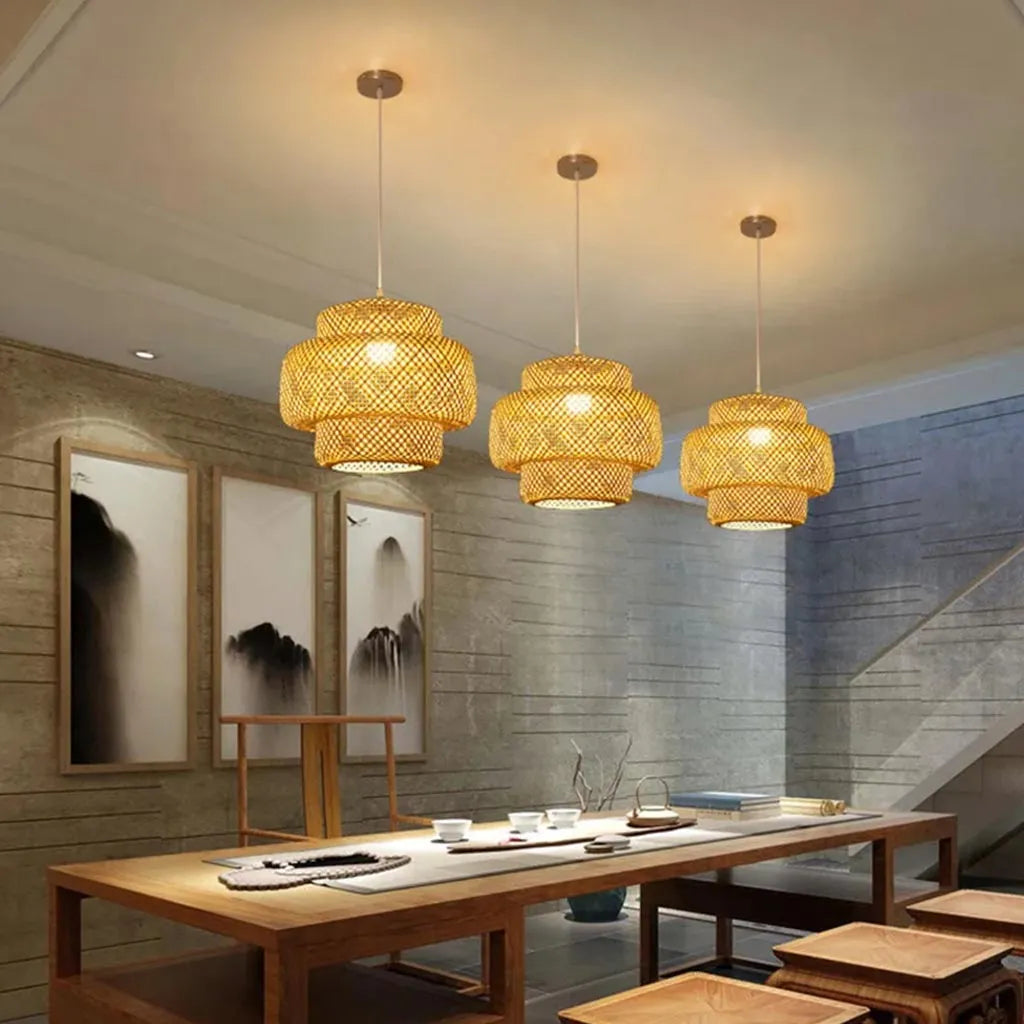 Handwoven Bamboo Pendant Lamp