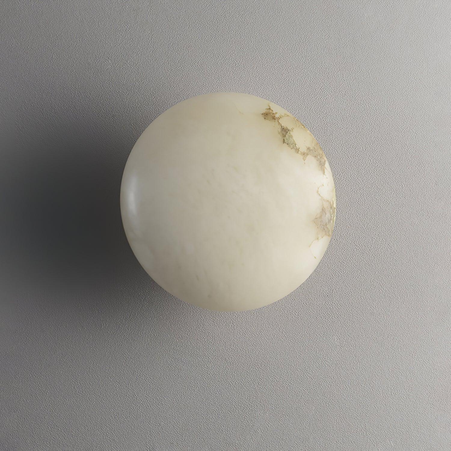 Lunelle Alabaster Oval Ceiling Light – Brass Accent Fixture